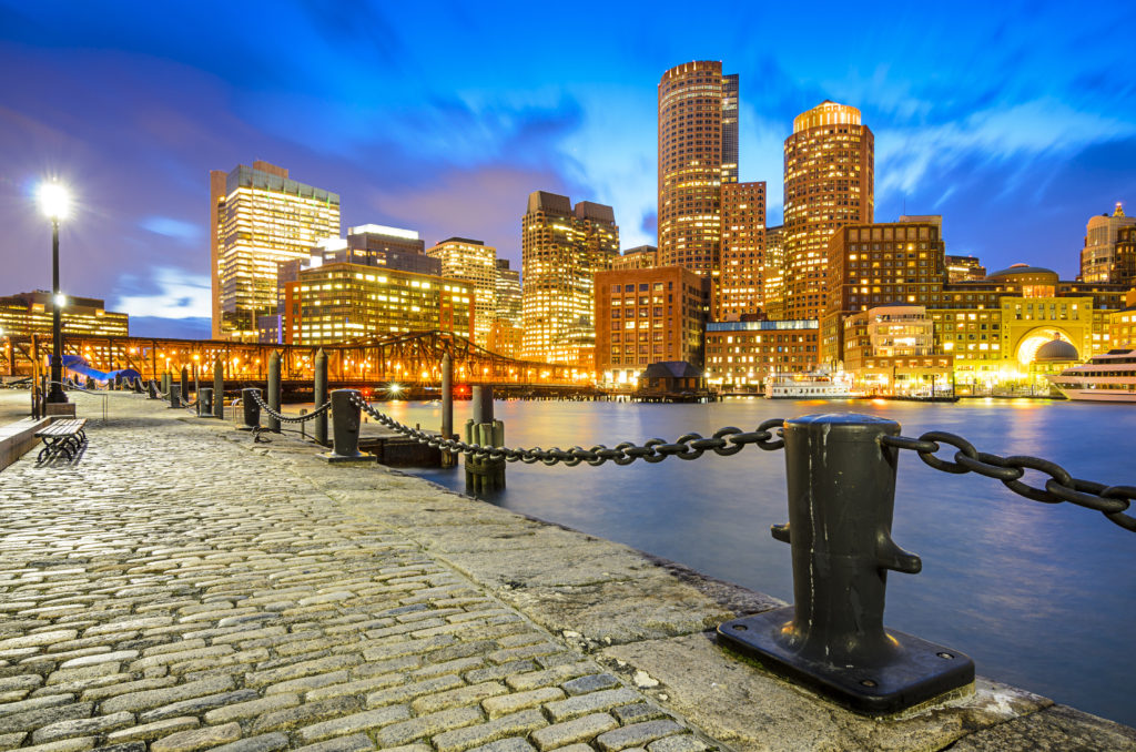Boston, Massachusetts, USA Skyline at Fan Pier.