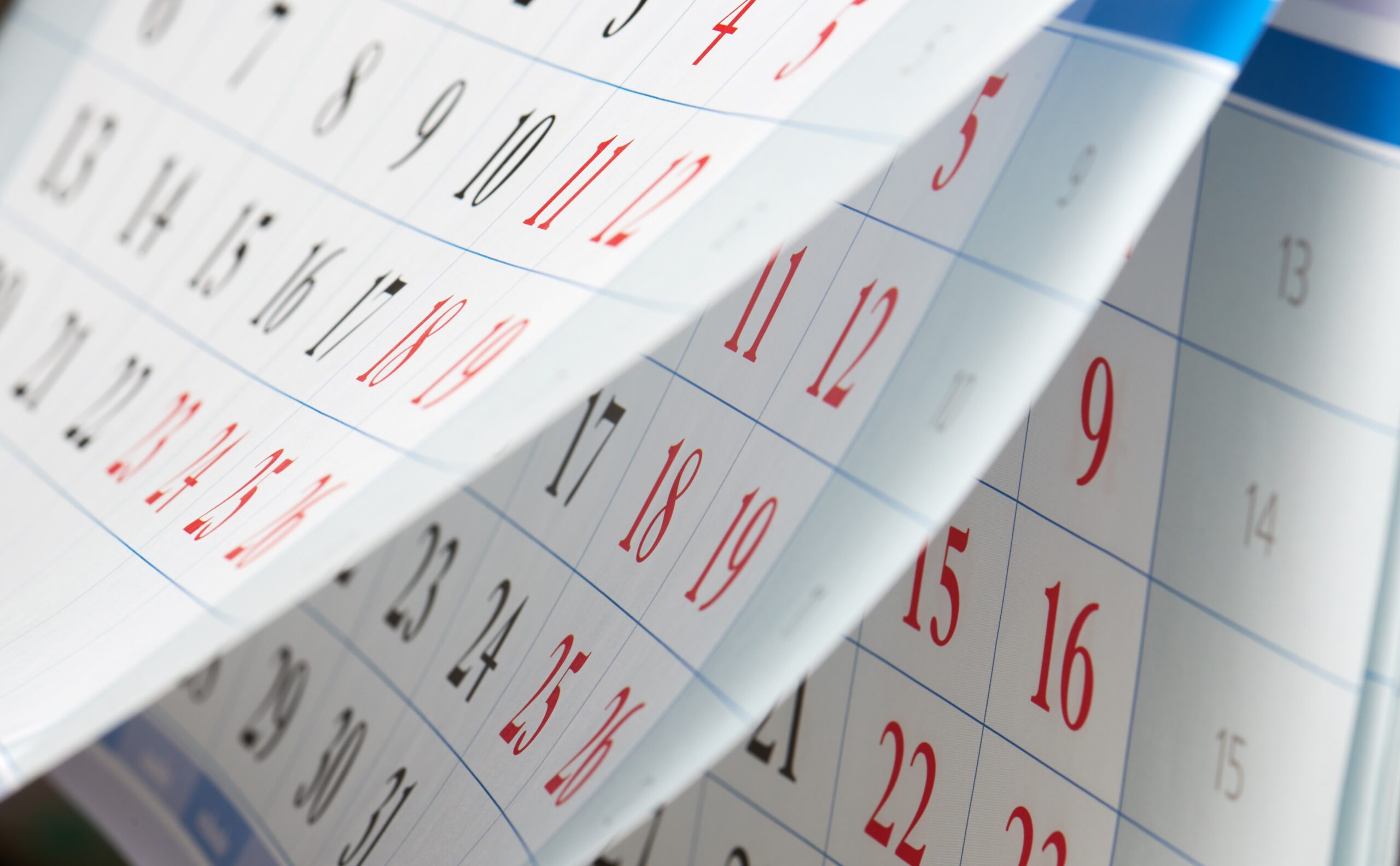 Calendar - flipping page from one month to next