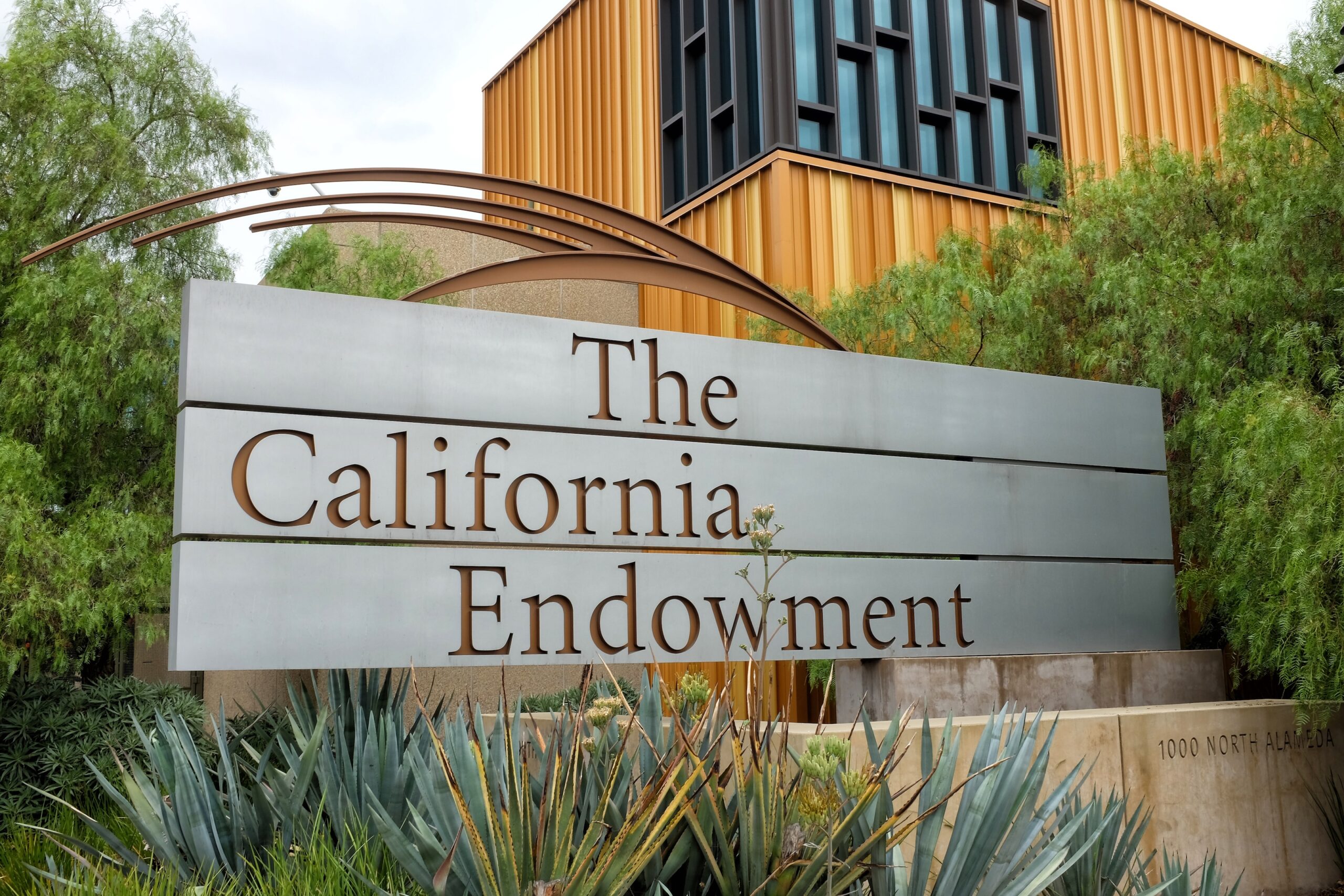 The California Endowment sign in front of the building.