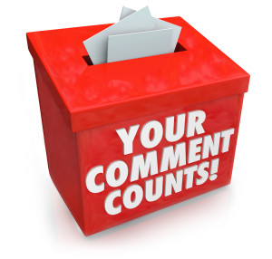 Your Comment Counts words on a red suggestion box to illustrate the value and importance of feedback, opinions, suggestions and brainstorming ideas