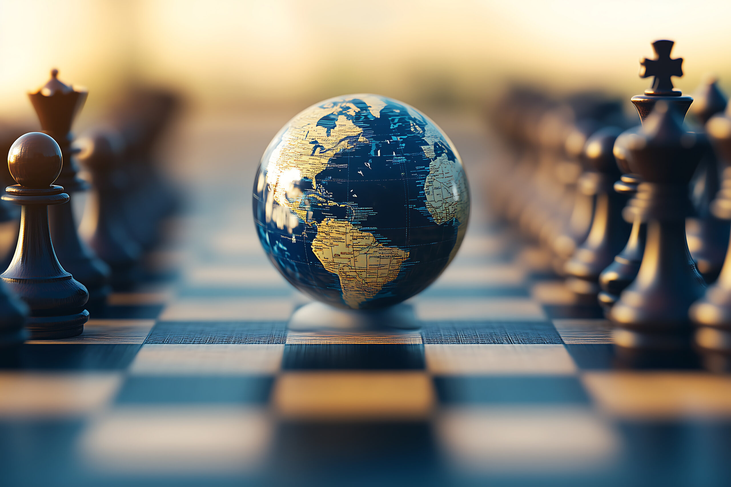 arth globe on a chessboard.