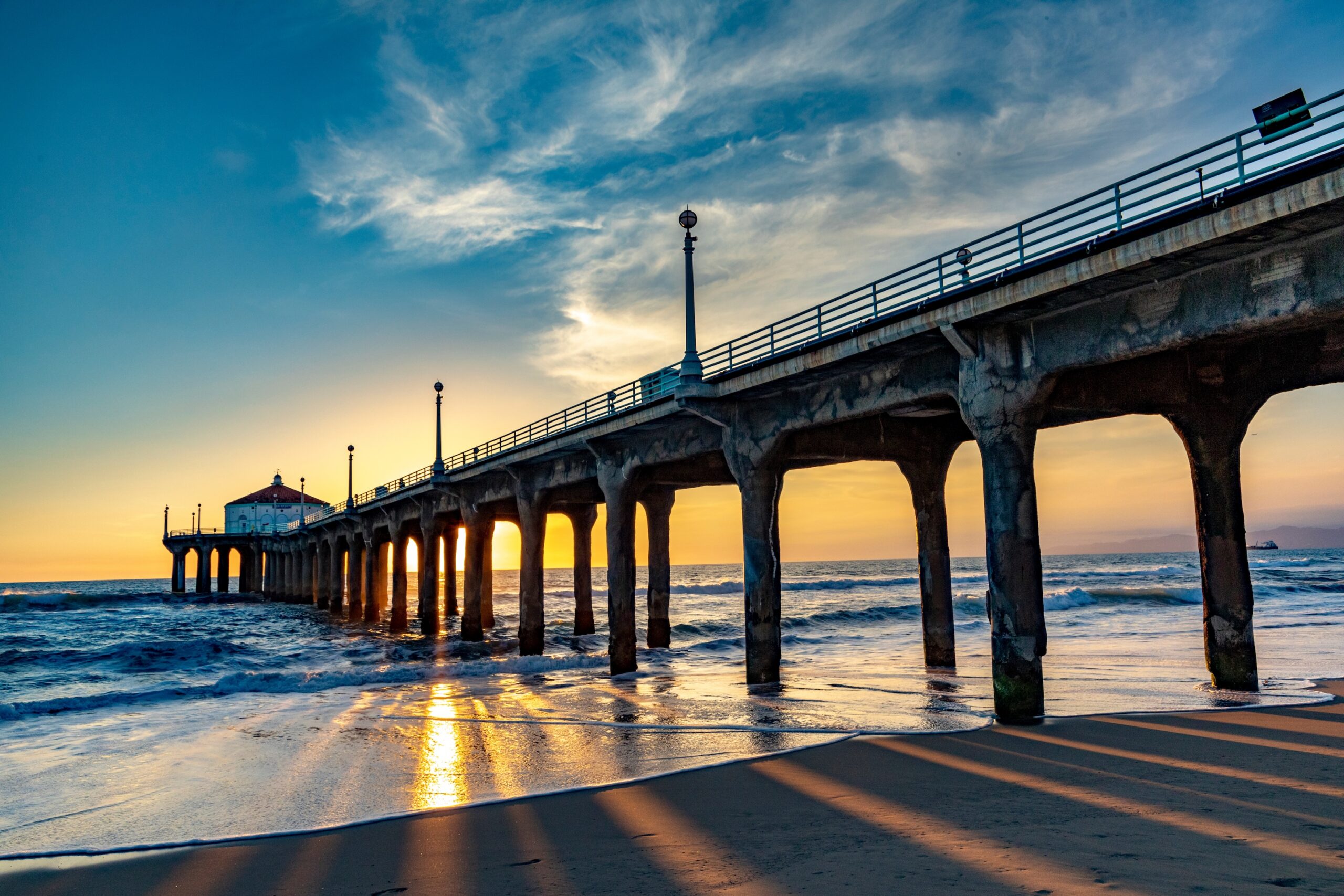 Pier at Manhattan Beach at sunset