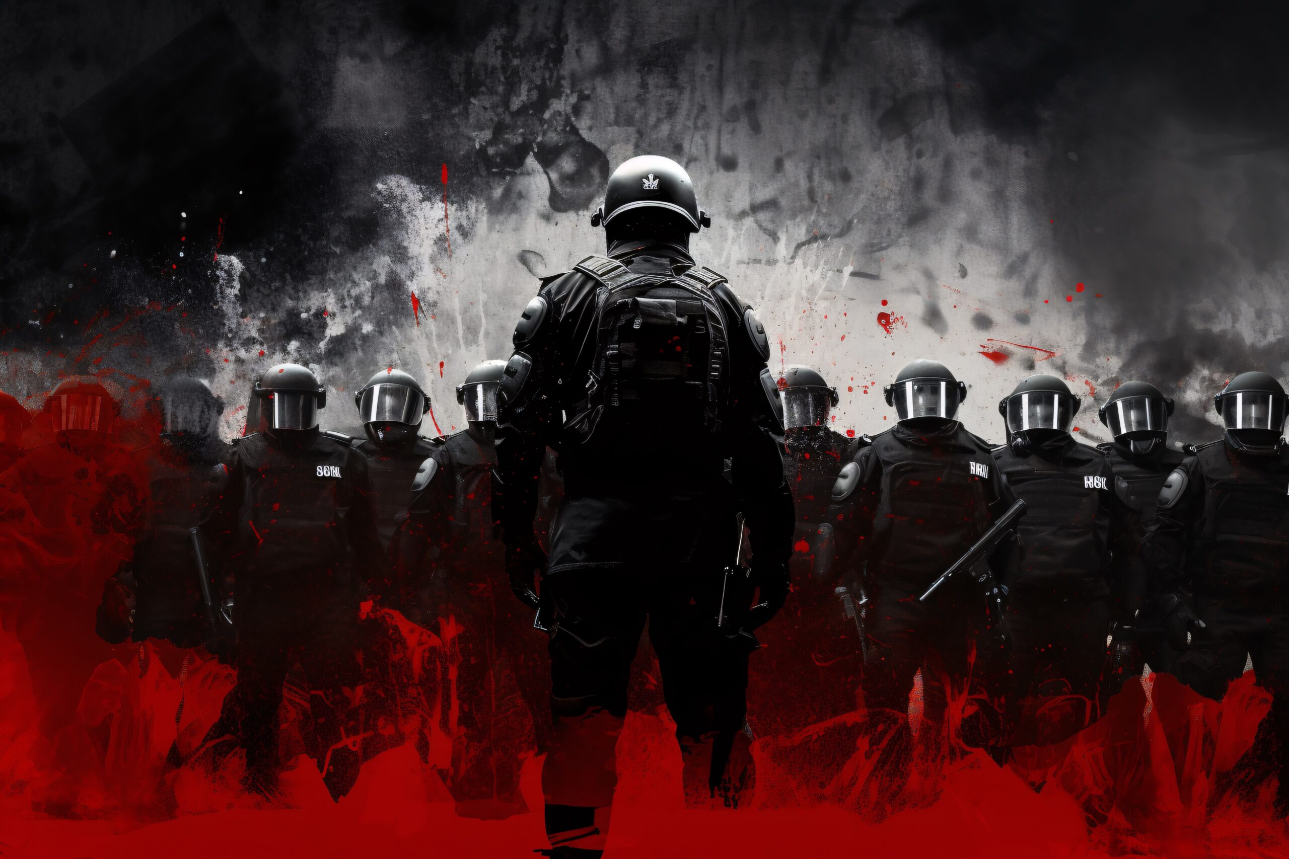 Riot Police Graffiti Painting