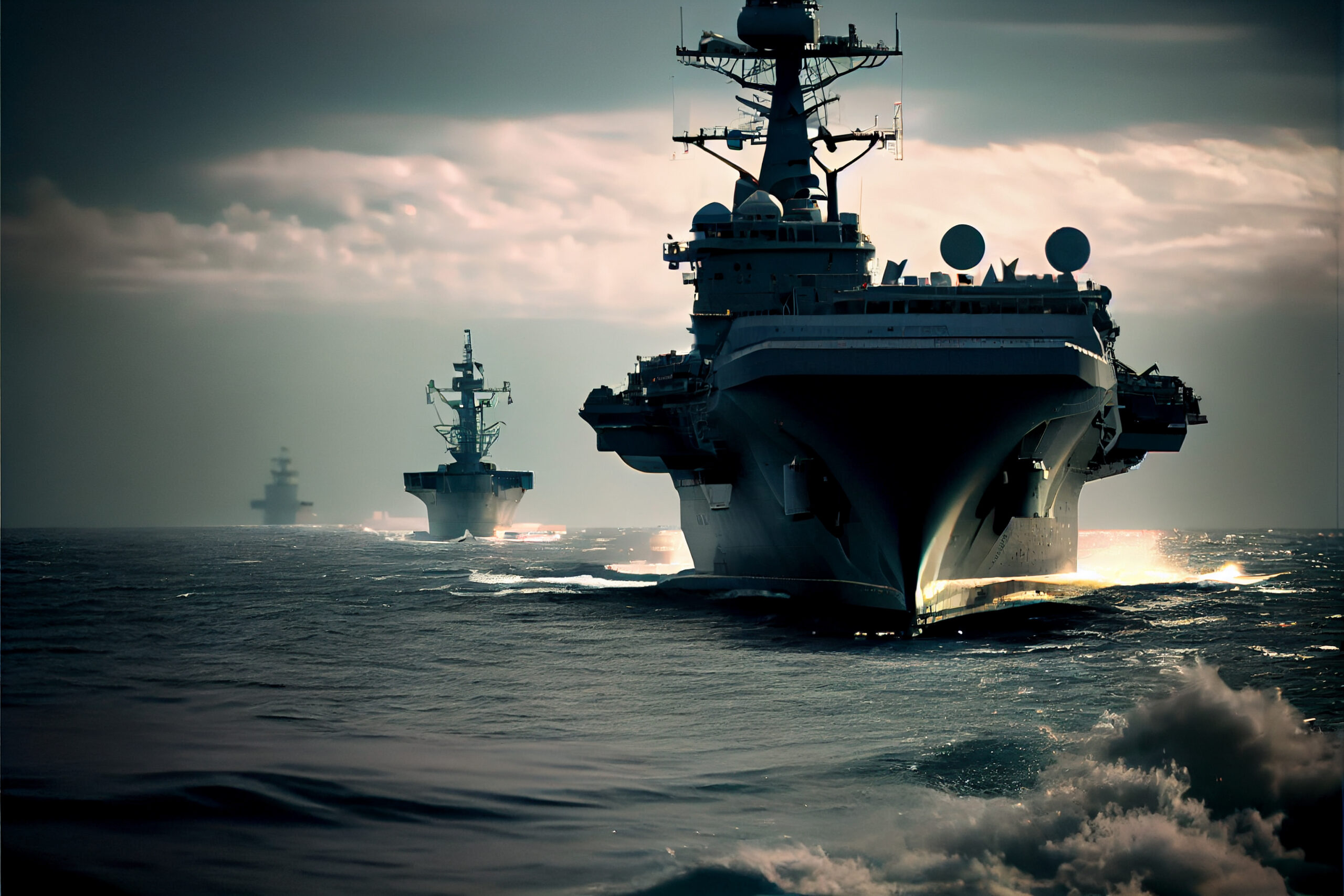 AI-assisted Image of navy ships at sea