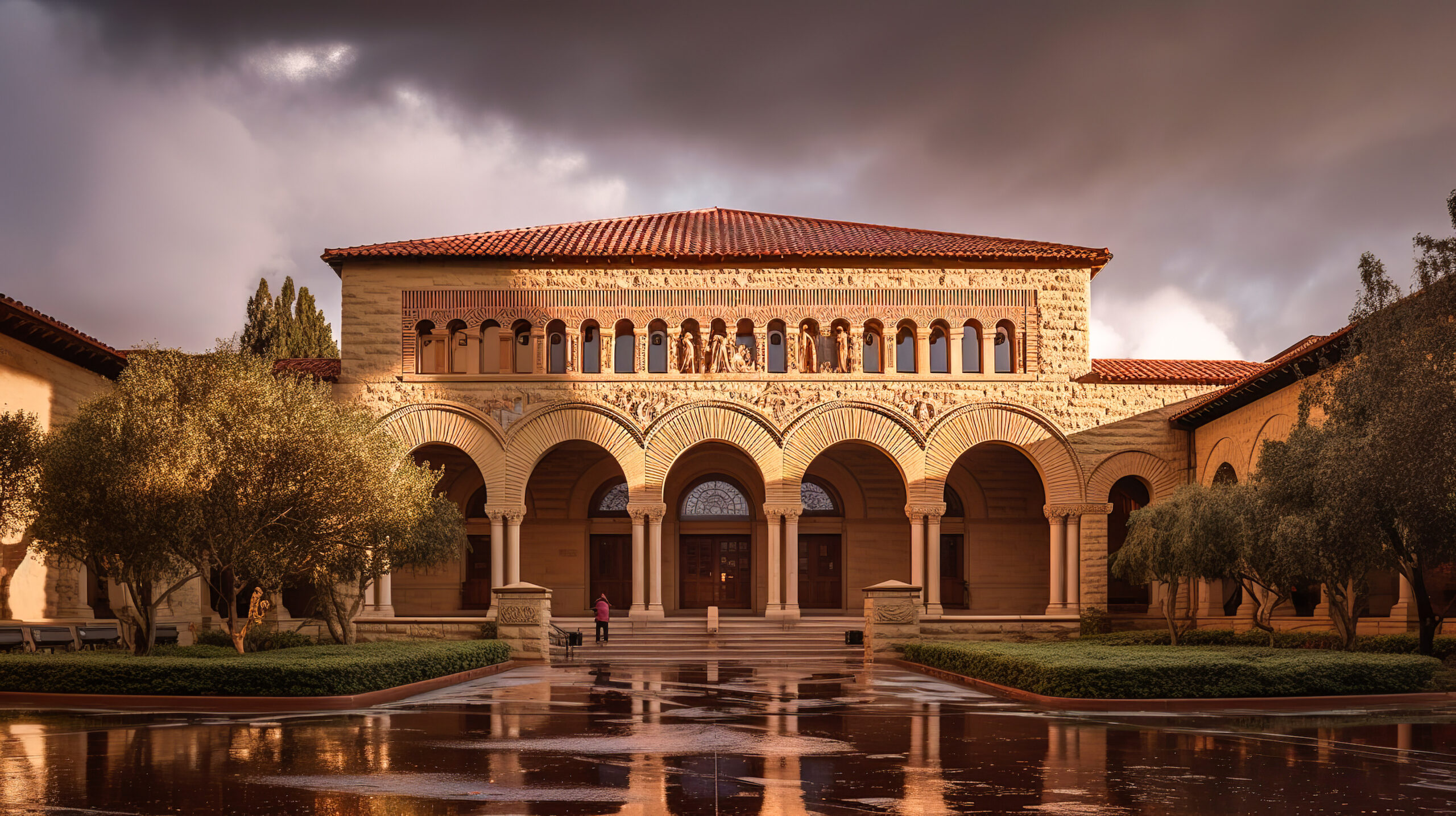 Stanford University - building and courtyard