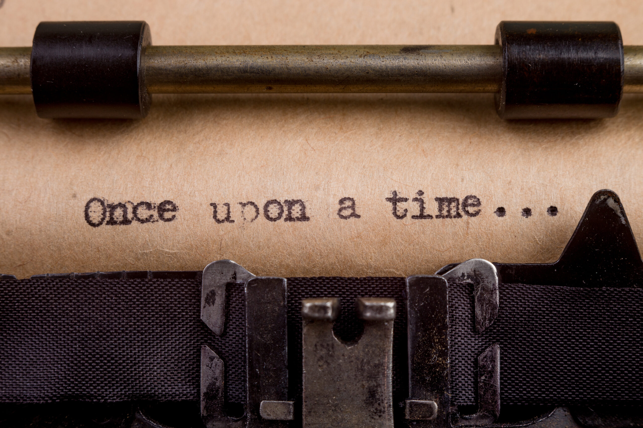 Typed words on a Vintage Typewriter: "Once upon a time ..."