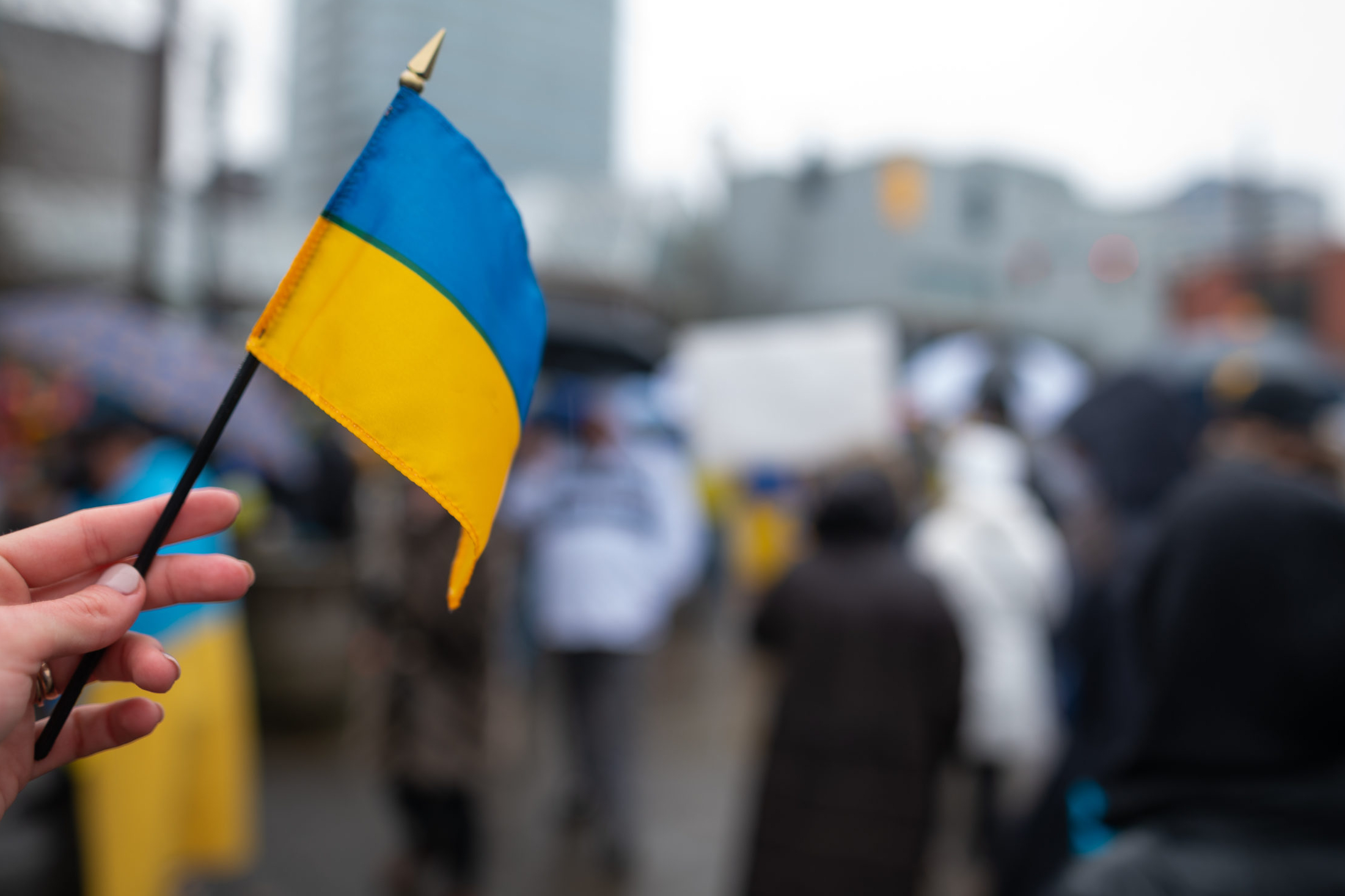 Protest with Ukraine flag