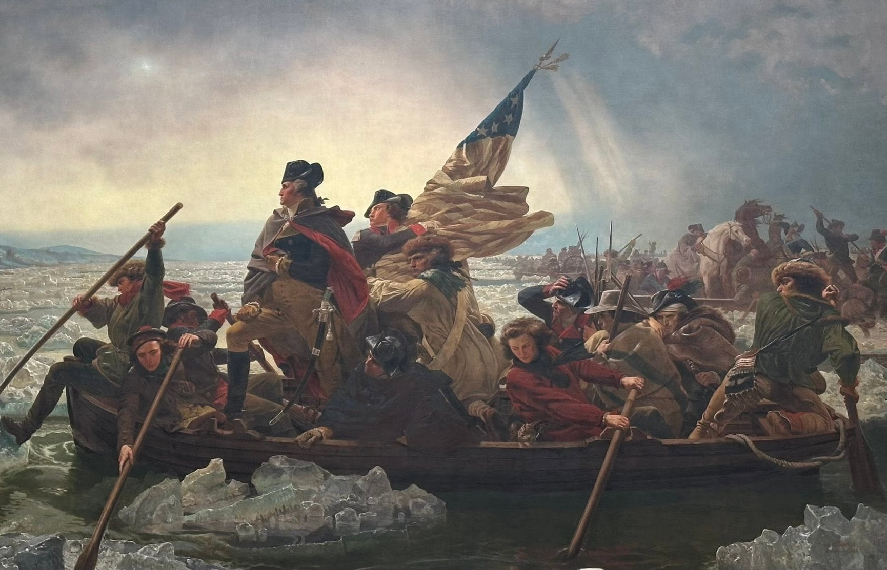 Washington Crossing Delaware painting by Emanuel Leutze (cropped to fit)